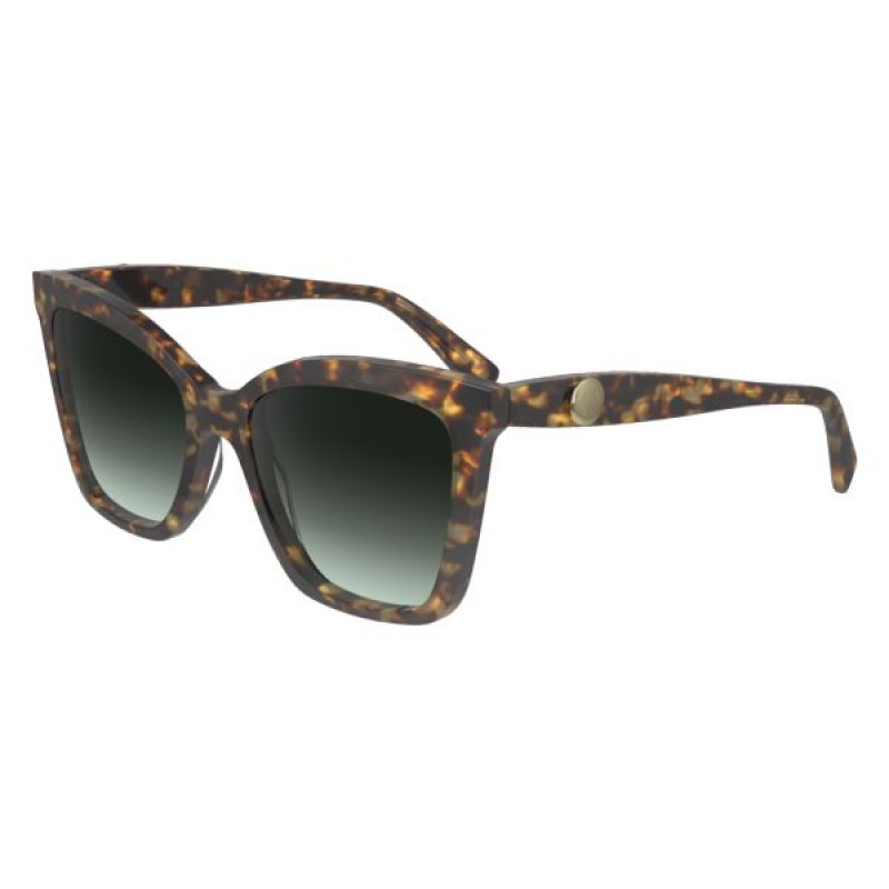 Brown Longchamp Acetate Women's Sunglasses | 64302-SMQL