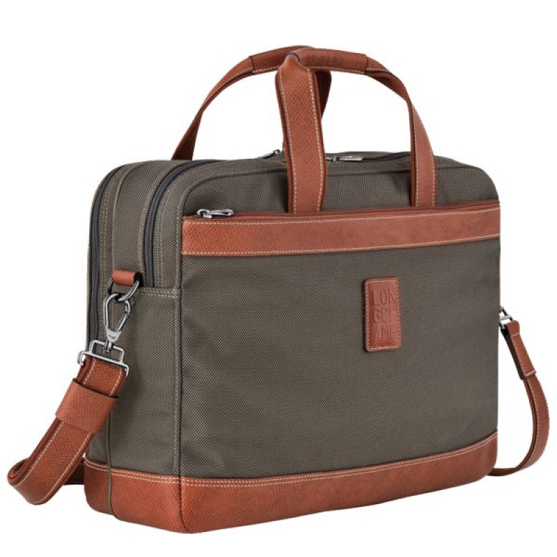 Brown Longchamp Boxford L Men's Briefcase | 35241-UCAH