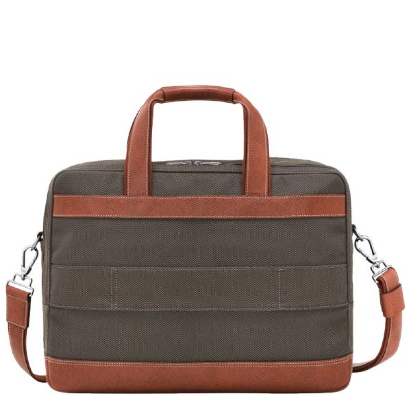 Brown Longchamp Boxford L Men's Briefcase | 35241-UCAH