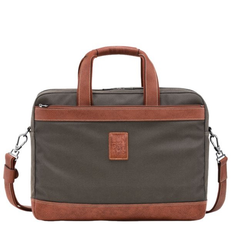 Brown Longchamp Boxford L Men\'s Briefcase | 35241-UCAH