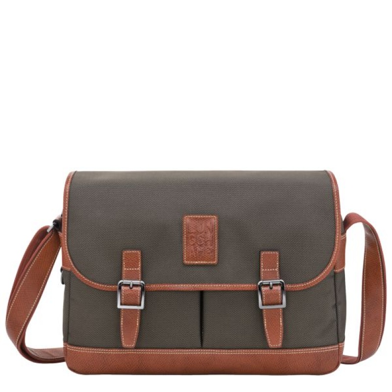 Brown Longchamp Boxford L Men's Crossbody Bags | 56912-SCQA