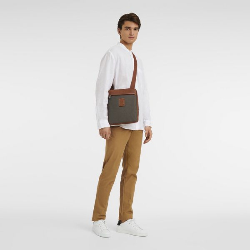 Brown Longchamp Boxford M Men's Crossbody Bags | 27906-KZPL