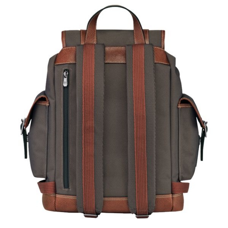 Brown Longchamp Boxford Men's Backpacks | 91325-SVQT