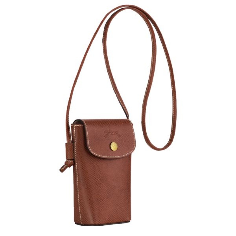 Brown Longchamp Epure With Leather Lace Men's Phone Case | 59816-VZJL