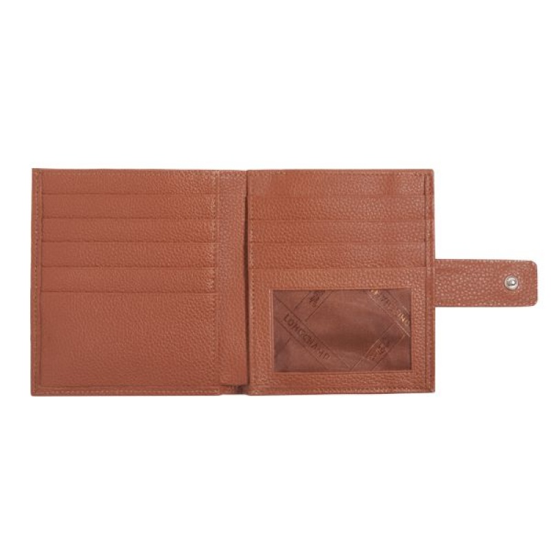 Brown Longchamp Le Foulonne Compact Women's Wallets | 47056-YZUJ