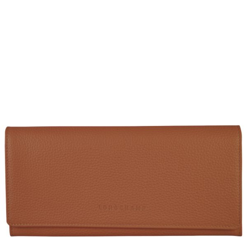 Brown Longchamp Le Foulonne Continental Women's Wallets | 46051-IHZO