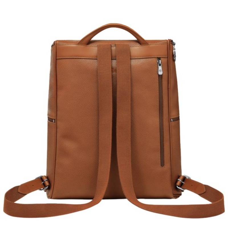 Brown Longchamp Le Foulonne Men's Backpacks | 14786-IUOW