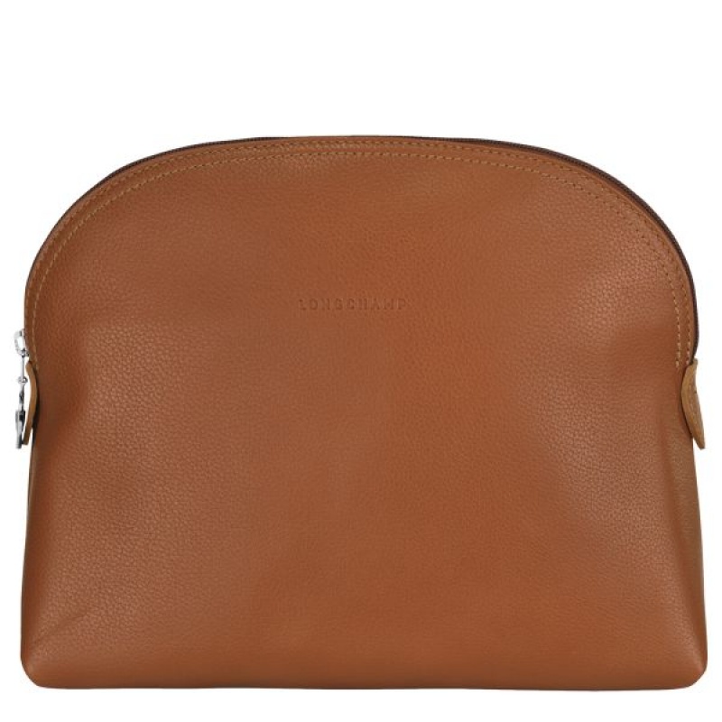 Brown Longchamp Le Foulonne Men's Toiletry Bags | 65832-BCDJ