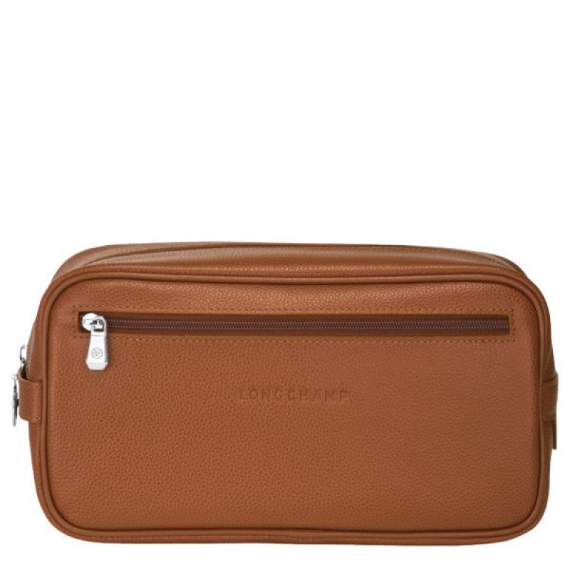 Brown Longchamp Le Foulonne Men\'s Toiletry Bags | 32651-SYEX