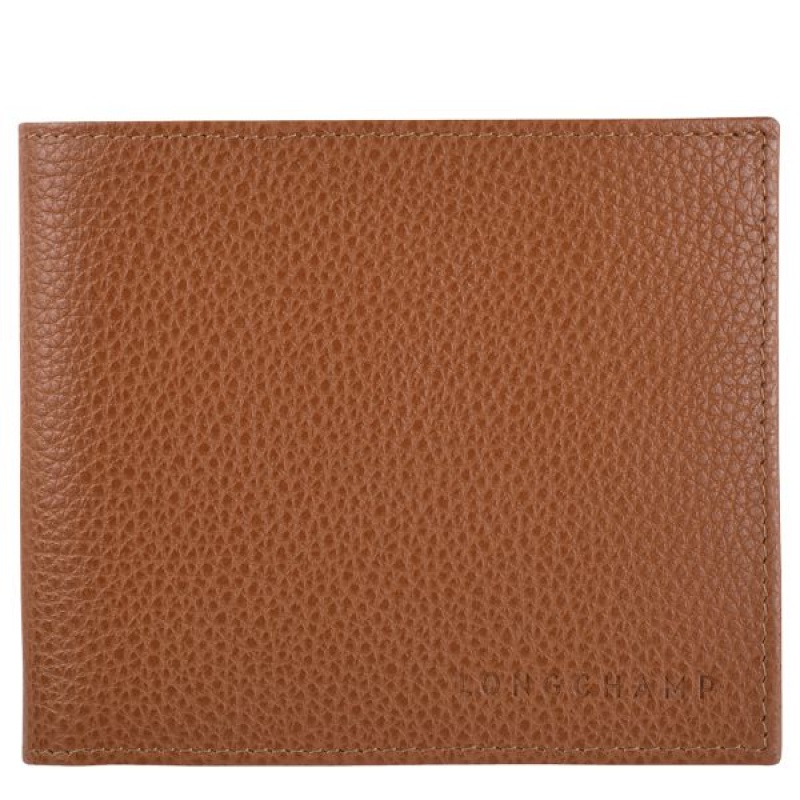 Brown Longchamp Le Foulonne Men's Wallets | 65378-LEJR