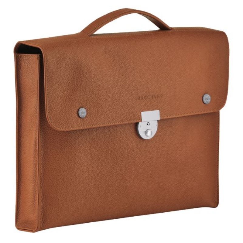 Brown Longchamp Le Foulonne S Men's Briefcase | 25194-GQUI