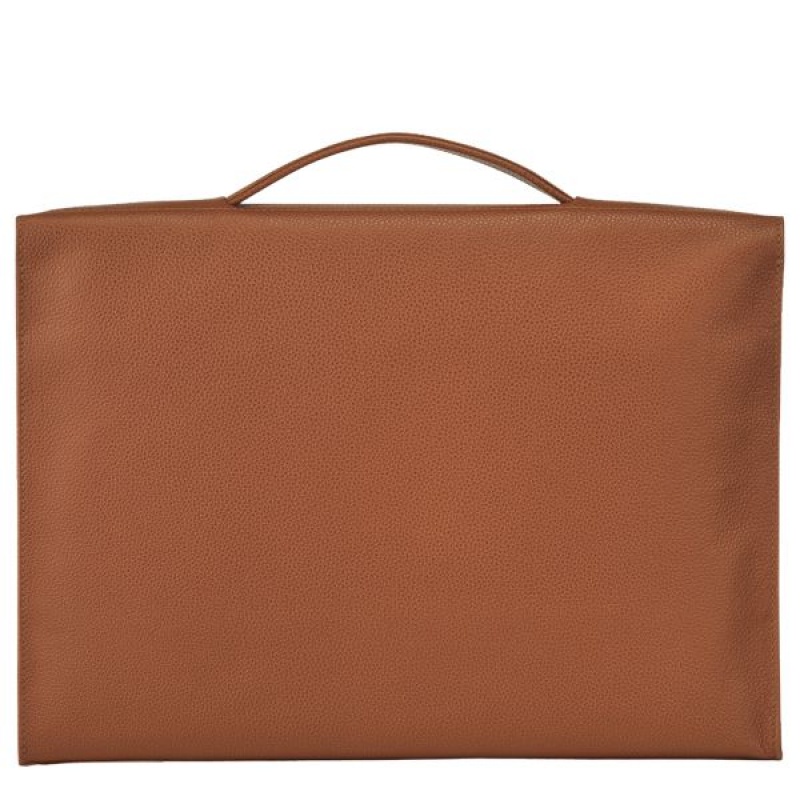 Brown Longchamp Le Foulonne S Men's Briefcase | 25194-GQUI