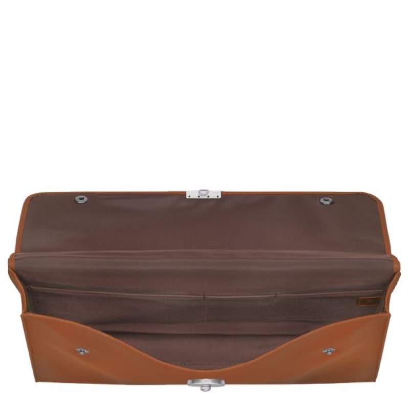 Brown Longchamp Le Foulonne S Men's Briefcase | 25194-GQUI