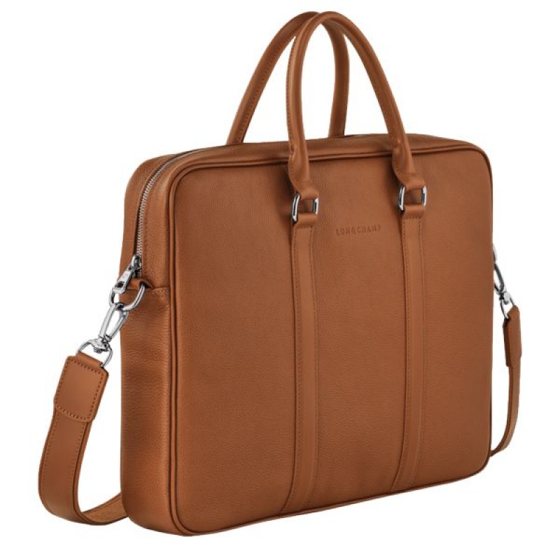 Brown Longchamp Le Foulonne S Men's Briefcase | 79158-XCOT