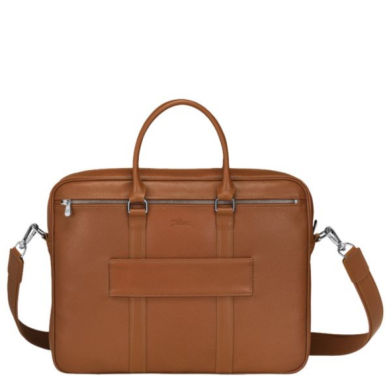 Brown Longchamp Le Foulonne S Men's Briefcase | 79158-XCOT