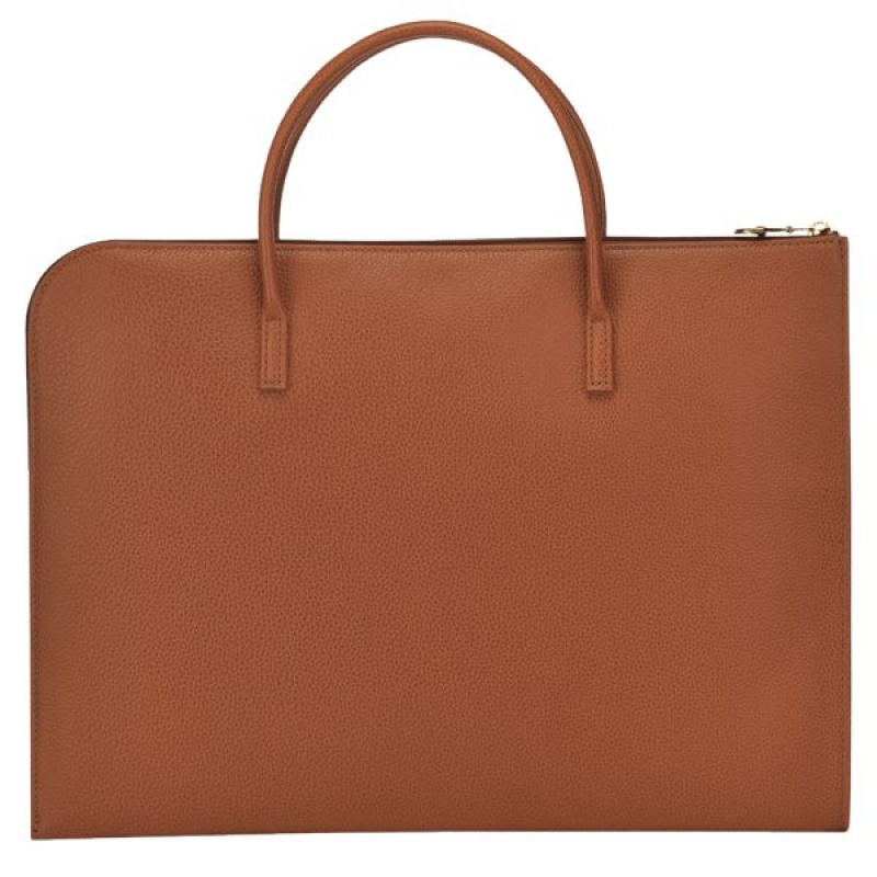 Brown Longchamp Le Foulonne S Men's Briefcase | 20456-YFPO