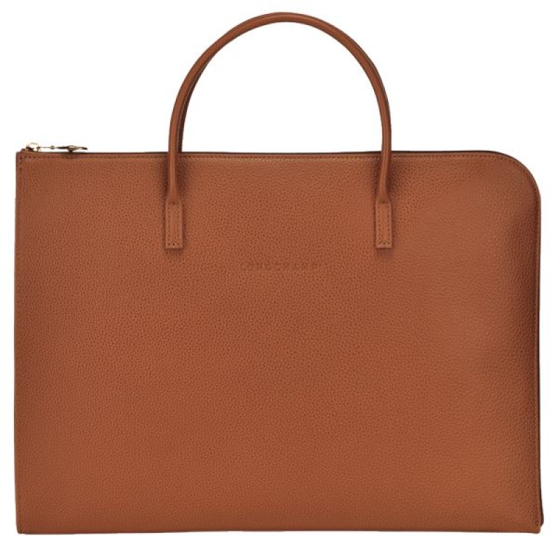 Brown Longchamp Le Foulonne S Men\'s Briefcase | 20456-YFPO