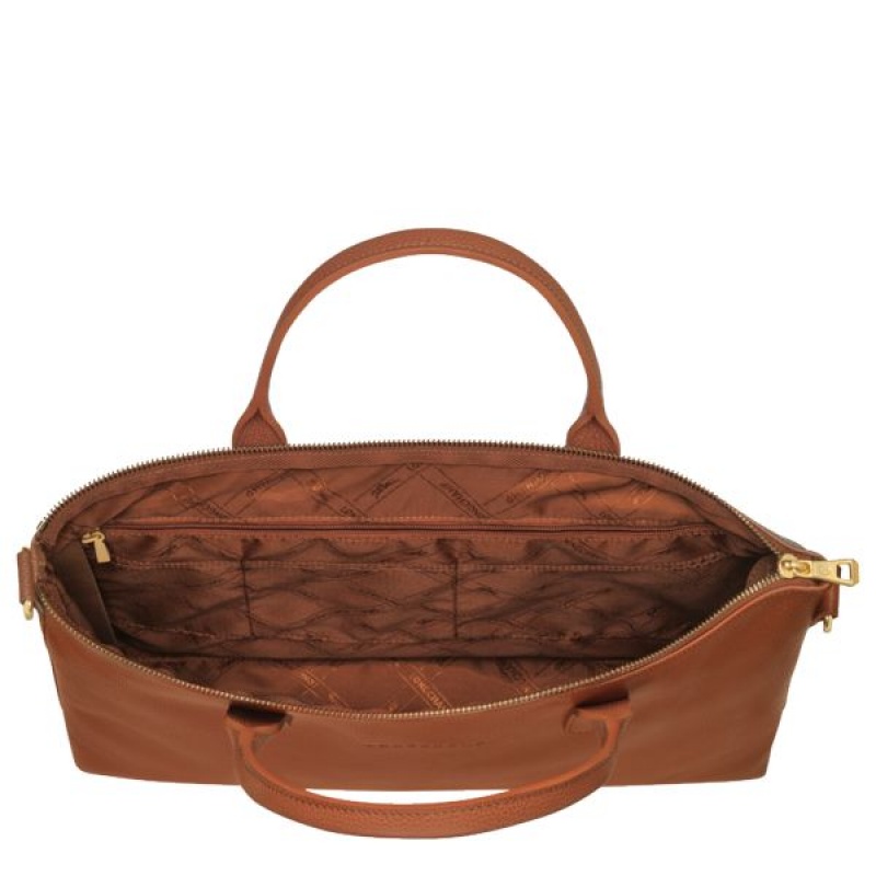 Brown Longchamp Le Foulonne S Men's Briefcase | 43529-SEOZ