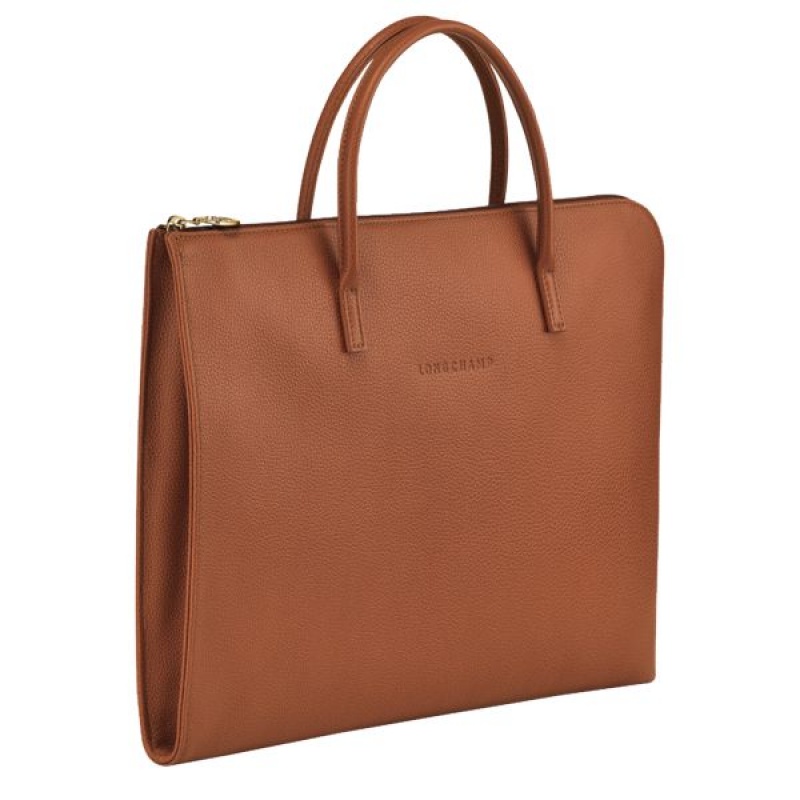 Brown Longchamp Le Foulonne S Women's Briefcase | 58932-HCNY