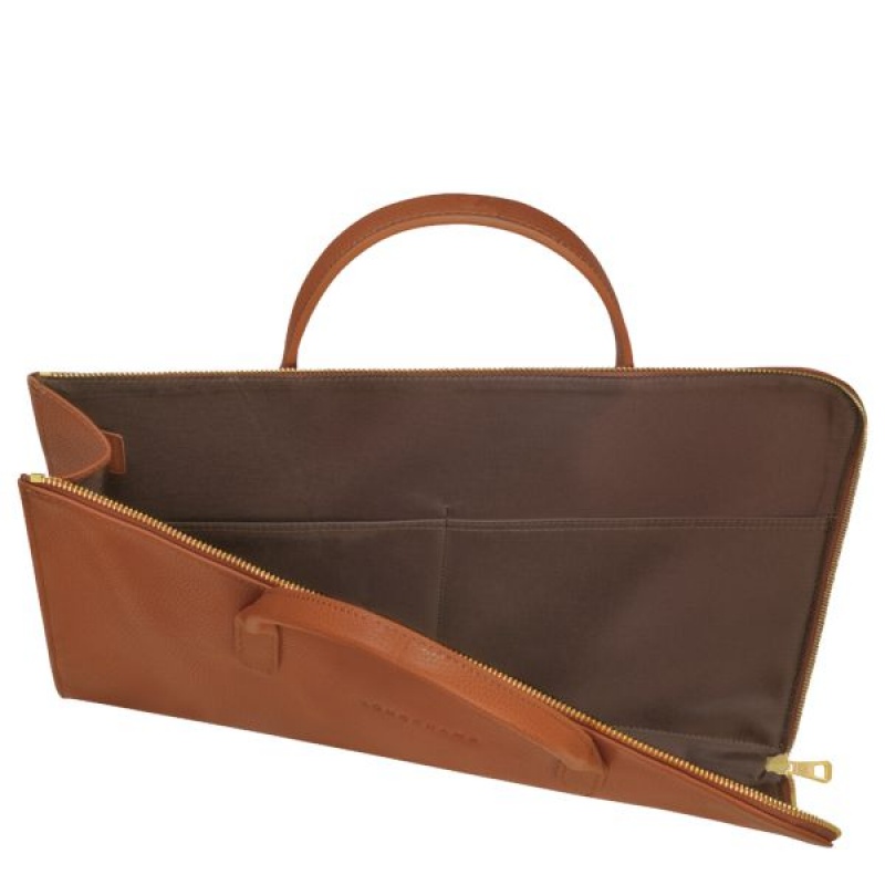 Brown Longchamp Le Foulonne S Women's Briefcase | 58932-HCNY