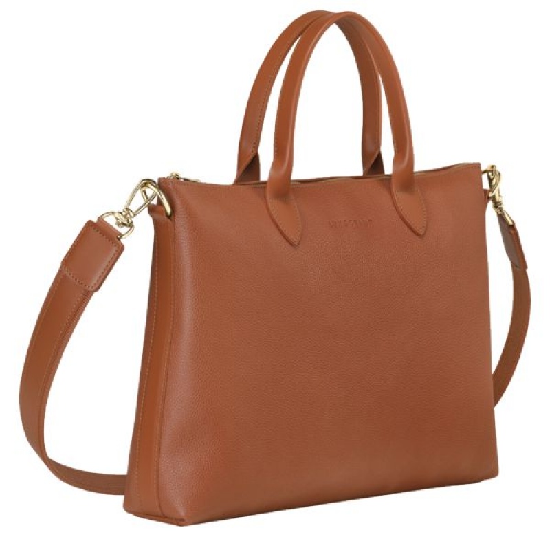 Brown Longchamp Le Foulonne S Women's Briefcase | 76824-UKIT