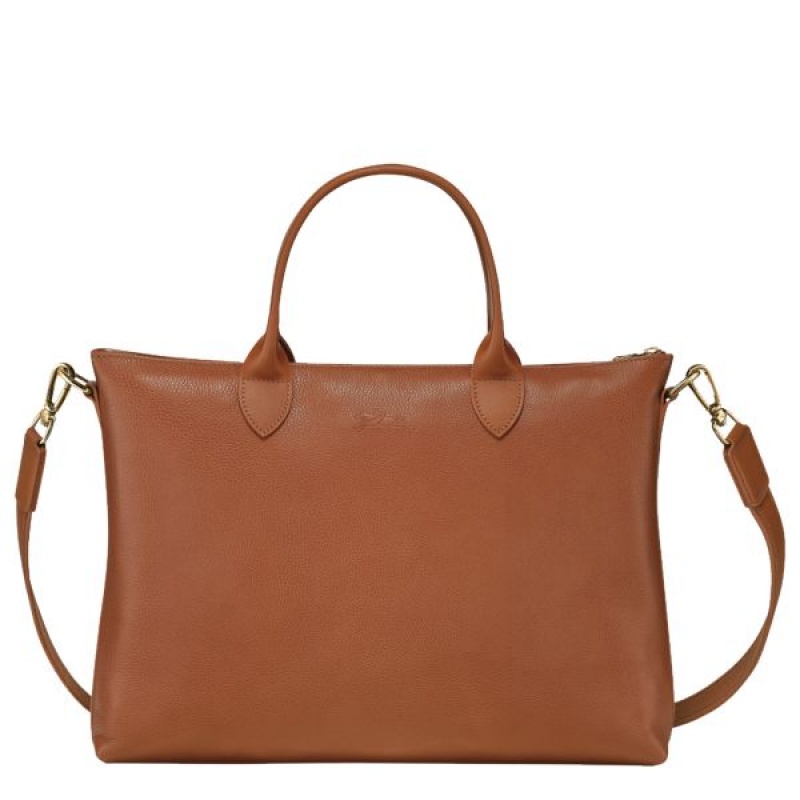 Brown Longchamp Le Foulonne S Women's Briefcase | 76824-UKIT