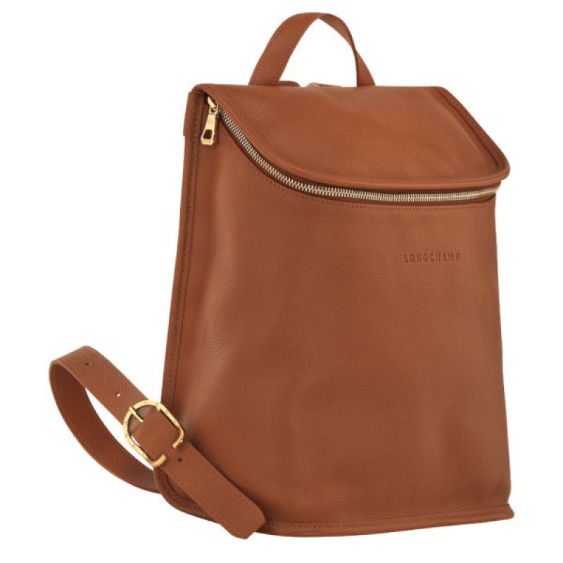 Brown Longchamp Le Foulonne Women's Backpacks | 47608-FIQZ