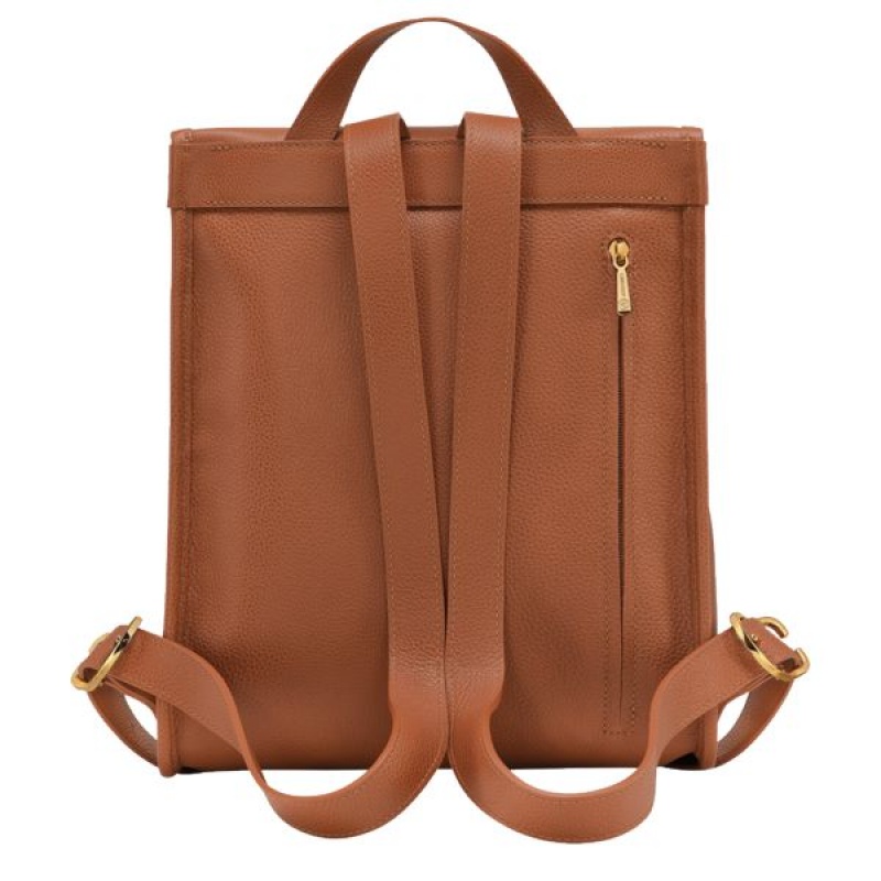 Brown Longchamp Le Foulonne Women's Backpacks | 47608-FIQZ