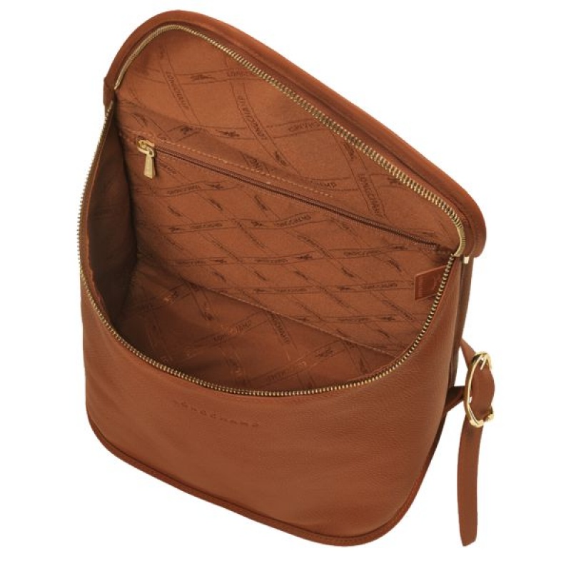 Brown Longchamp Le Foulonne Women's Backpacks | 47608-FIQZ