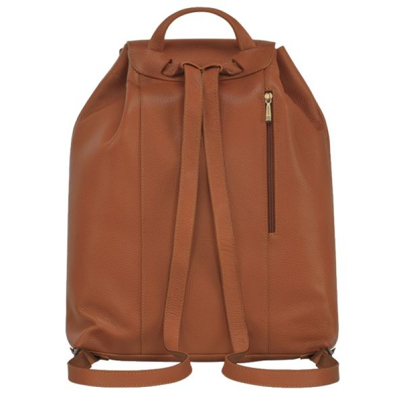 Brown Longchamp Le Foulonne Women's Backpacks | 89631-NVBS