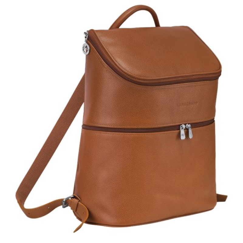 Brown Longchamp Le Foulonne Women's Backpacks | 30478-HJMG