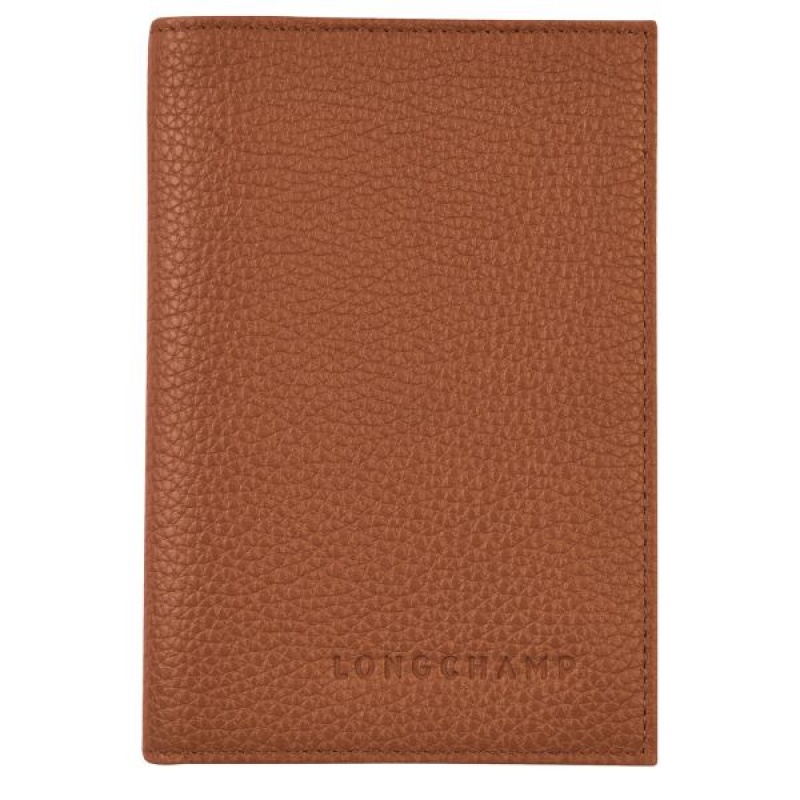 Brown Longchamp Le Foulonne Women's Passport Holder | 49560-WNPL