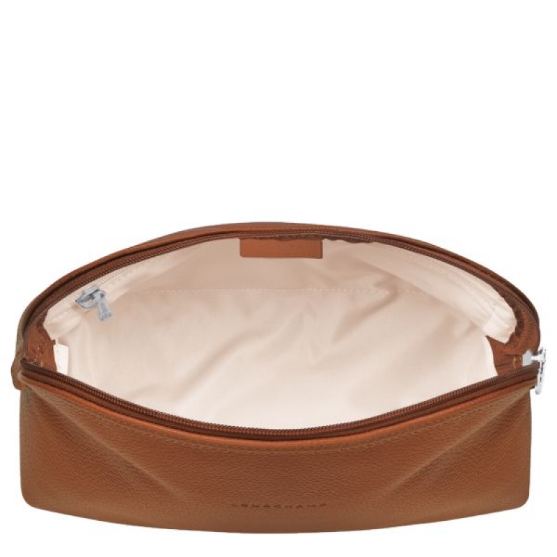 Brown Longchamp Le Foulonne Women's Toiletry Bags | 06798-BFPY