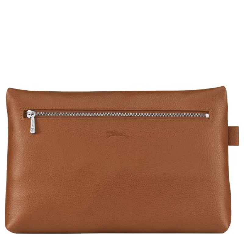 Brown Longchamp Le Foulonne Women's Toiletry Bags | 83675-BJWP