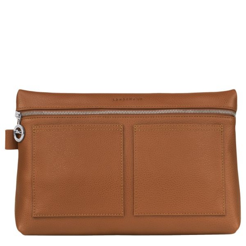 Brown Longchamp Le Foulonne Women's Toiletry Bags | 83675-BJWP