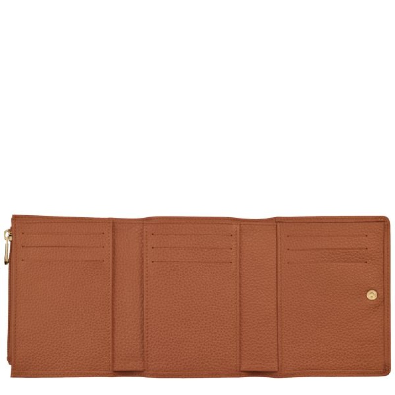 Brown Longchamp Le Foulonne Women's Wallets | 19736-BWQE