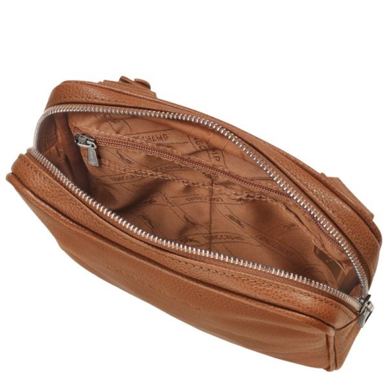 Brown Longchamp Le Foulonne XS Men's Crossbody Bags | 74381-MCDZ