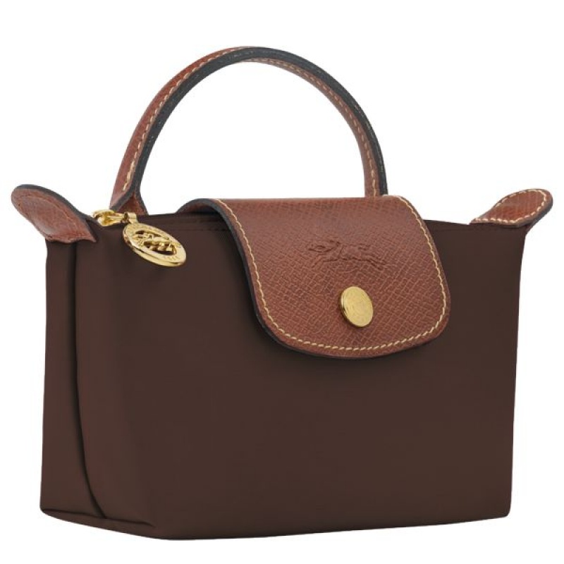 Brown Longchamp Le Pliage Original With Handle Men's Pouches | 89017-BKDQ