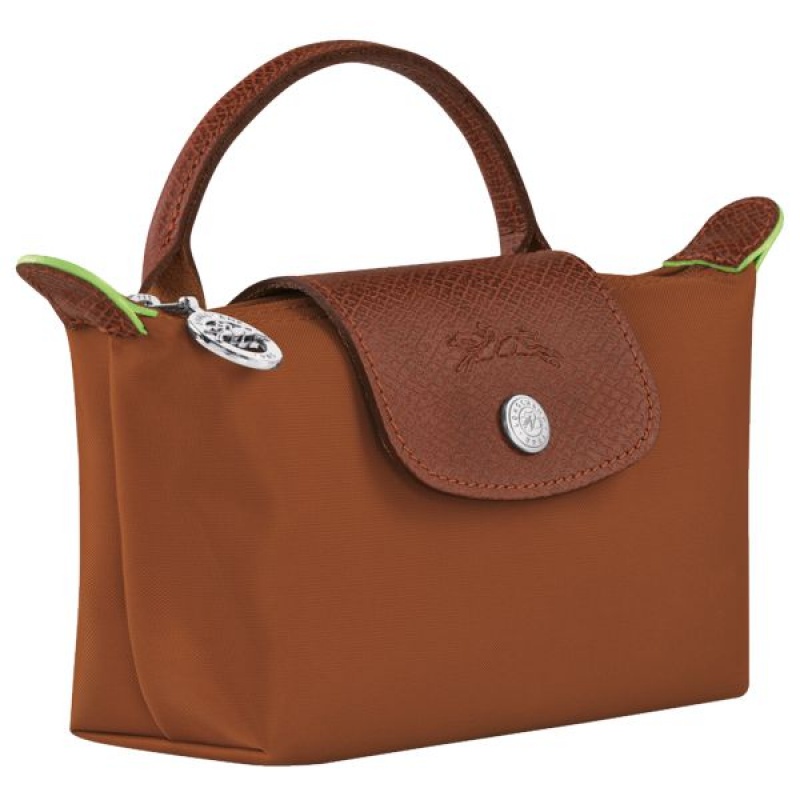 Brown Longchamp Le Pliage With Handle Men's Pouches | 69153-FLYP