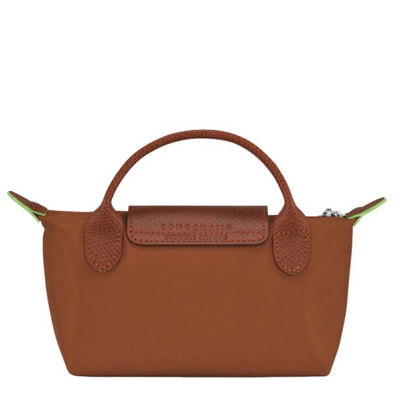 Brown Longchamp Le Pliage With Handle Women's Pouches | 94608-DTLK