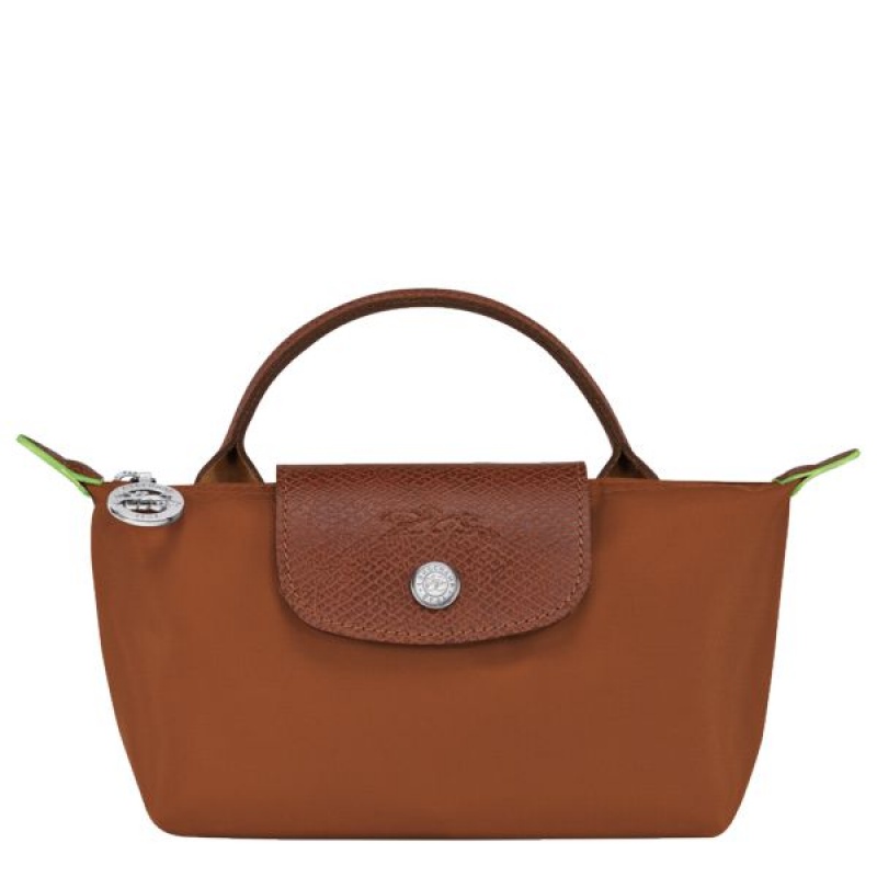 Brown Longchamp Le Pliage With Handle Women\'s Pouches | 94608-DTLK