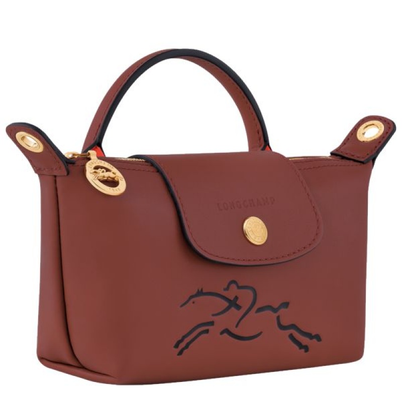 Brown / Gold Longchamp Le Pliage Xtra Women's Pouches | 35189-GSTB