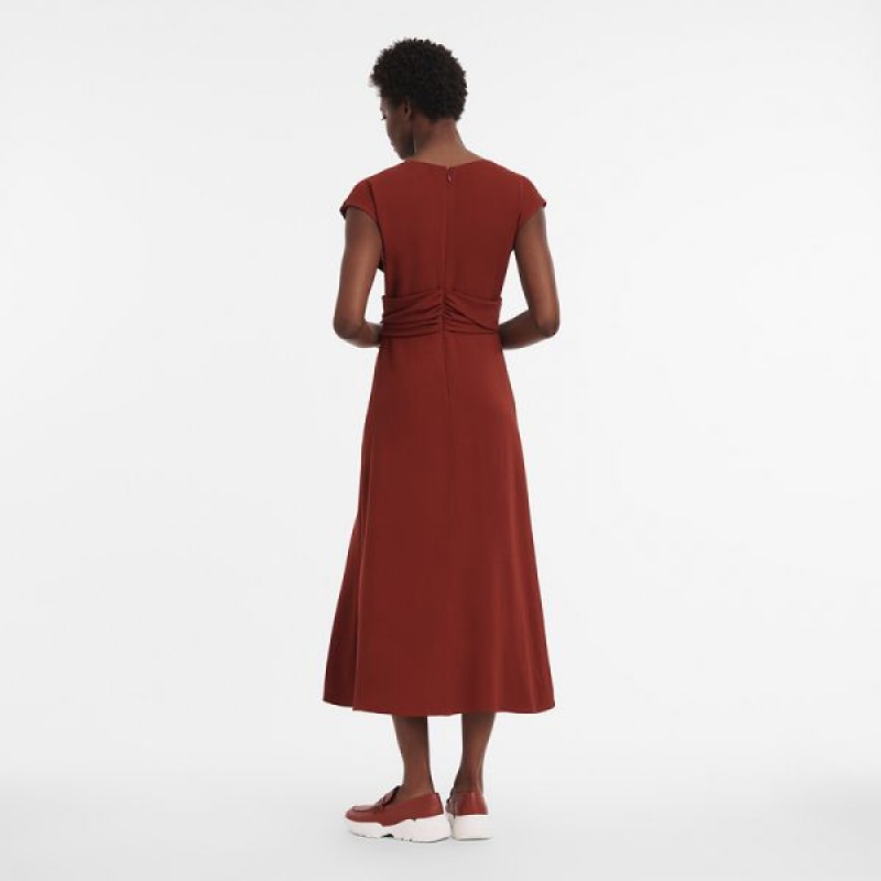 Burgundy Longchamp Crepe Women's Dress | 54067-LDUF