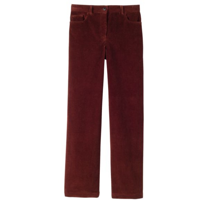 Burgundy Longchamp Mahogany Women's Trousers | 51826-OHYE