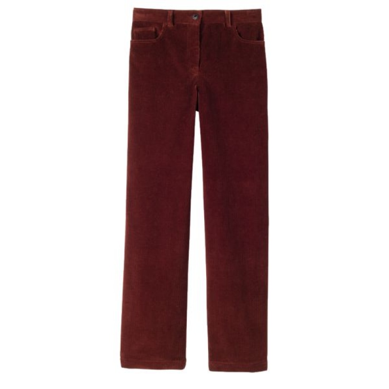 Burgundy Longchamp Mahogany Women\'s Trousers | 51826-OHYE