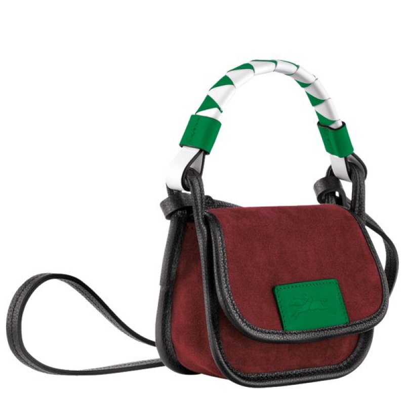 Burgundy / Black / Green Longchamp Le Foulonne With Lace Men's Coin Purses | 35124-DBIJ