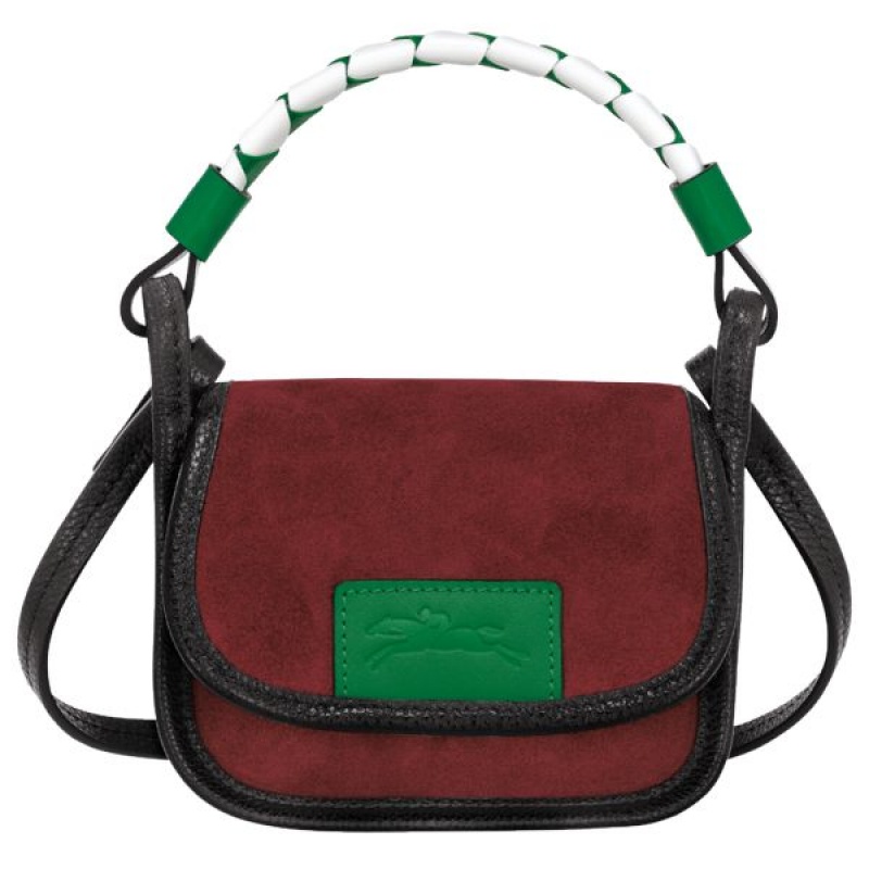 Burgundy / Black / Green Longchamp Le Foulonne With Lace Men\'s Coin Purses | 35124-DBIJ