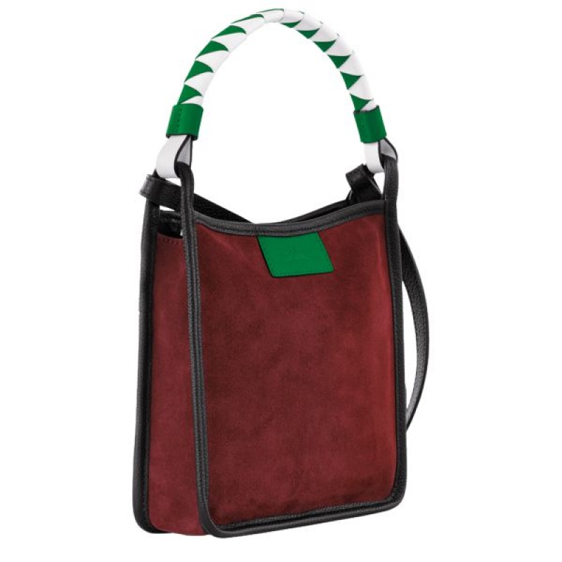 Burgundy / Black / Green Longchamp Le Foulonne S Men's Crossbody Bags | 75243-STIU