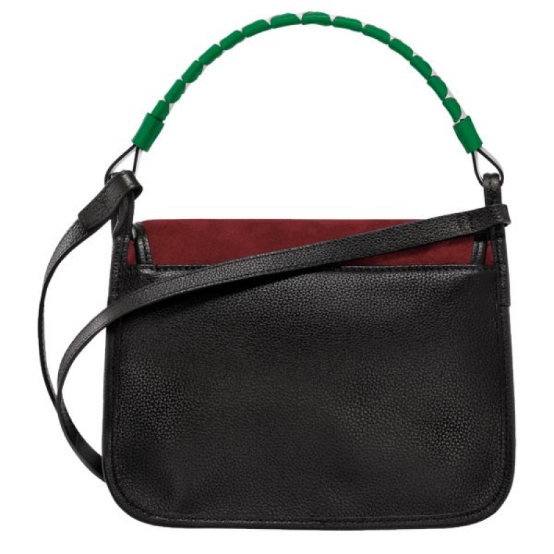 Burgundy / Black / Green Longchamp Le Foulonne M Men's Crossbody Bags | 35491-UPOR