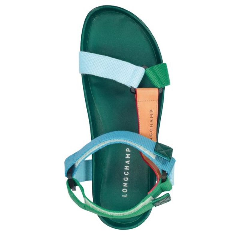 Dark Green Longchamp Spring/Summer Flat Sandals Women's Sandals | 69254-KSTX